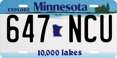 MN license plate 647NCU