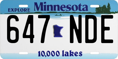 MN license plate 647NDE