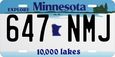 MN license plate 647NMJ