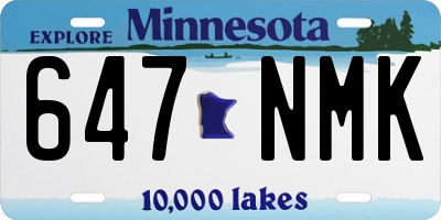 MN license plate 647NMK