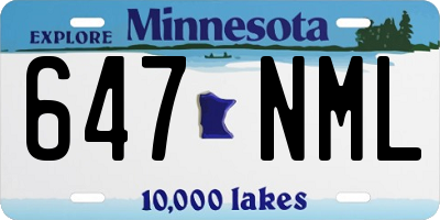 MN license plate 647NML