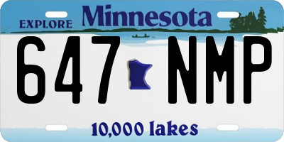 MN license plate 647NMP