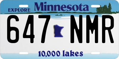 MN license plate 647NMR
