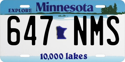 MN license plate 647NMS
