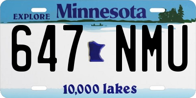 MN license plate 647NMU