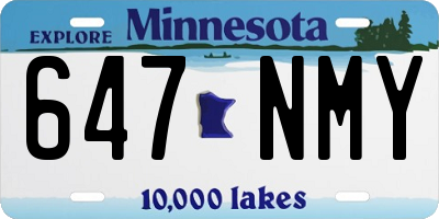 MN license plate 647NMY