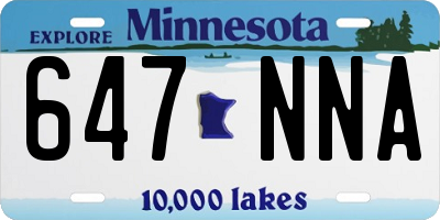 MN license plate 647NNA