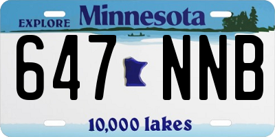 MN license plate 647NNB