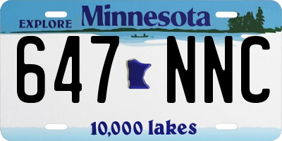 MN license plate 647NNC