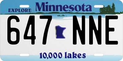 MN license plate 647NNE