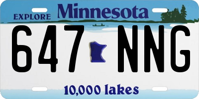 MN license plate 647NNG