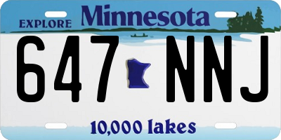 MN license plate 647NNJ