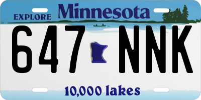 MN license plate 647NNK