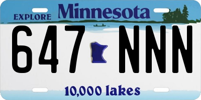 MN license plate 647NNN