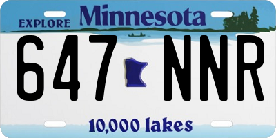 MN license plate 647NNR