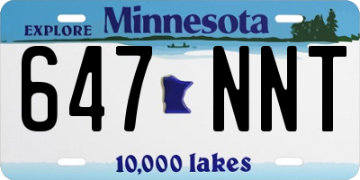 MN license plate 647NNT
