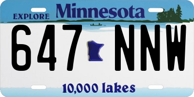 MN license plate 647NNW