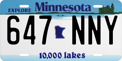 MN license plate 647NNY