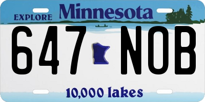 MN license plate 647NOB