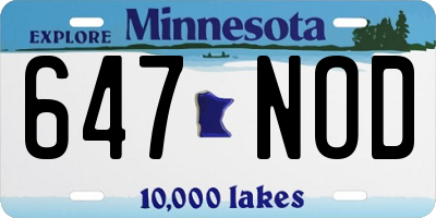 MN license plate 647NOD