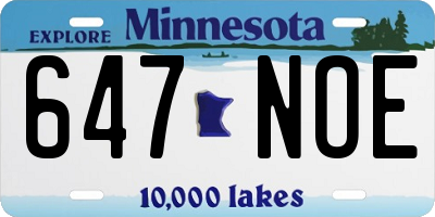 MN license plate 647NOE