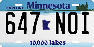 MN license plate 647NOI