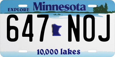 MN license plate 647NOJ