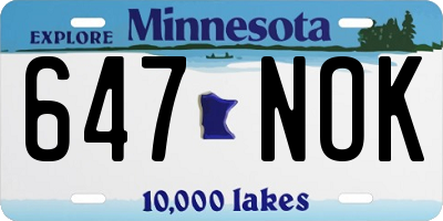 MN license plate 647NOK