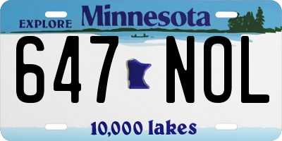 MN license plate 647NOL