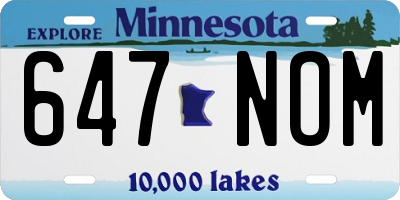 MN license plate 647NOM