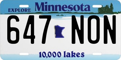 MN license plate 647NON