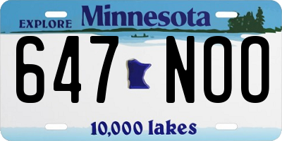 MN license plate 647NOO