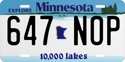 MN license plate 647NOP