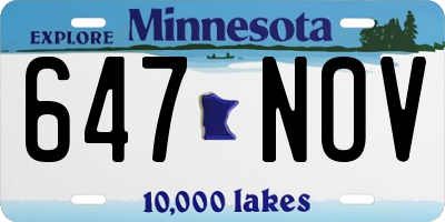 MN license plate 647NOV