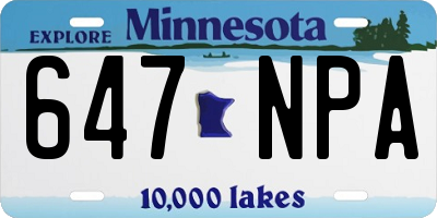 MN license plate 647NPA