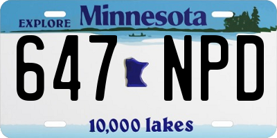 MN license plate 647NPD