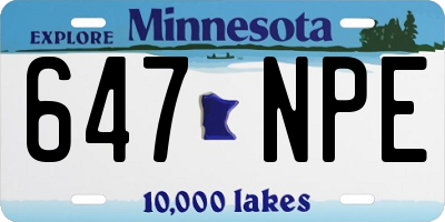 MN license plate 647NPE