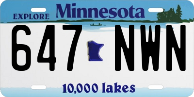MN license plate 647NWN