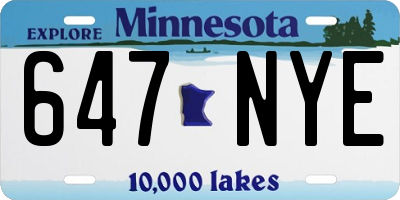 MN license plate 647NYE