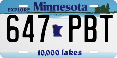 MN license plate 647PBT