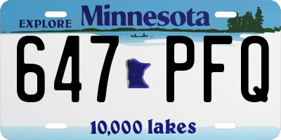 MN license plate 647PFQ