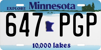 MN license plate 647PGP