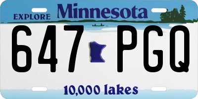 MN license plate 647PGQ