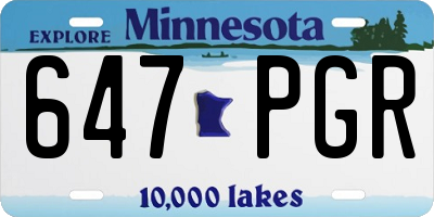MN license plate 647PGR