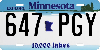 MN license plate 647PGY