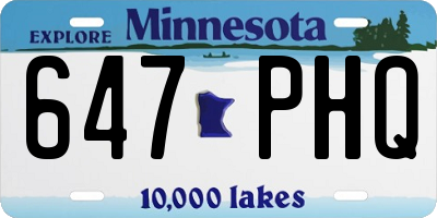 MN license plate 647PHQ