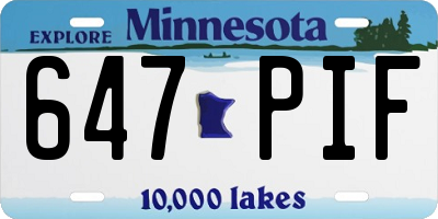 MN license plate 647PIF