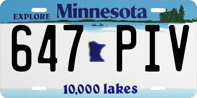 MN license plate 647PIV