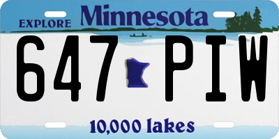 MN license plate 647PIW