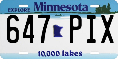 MN license plate 647PIX